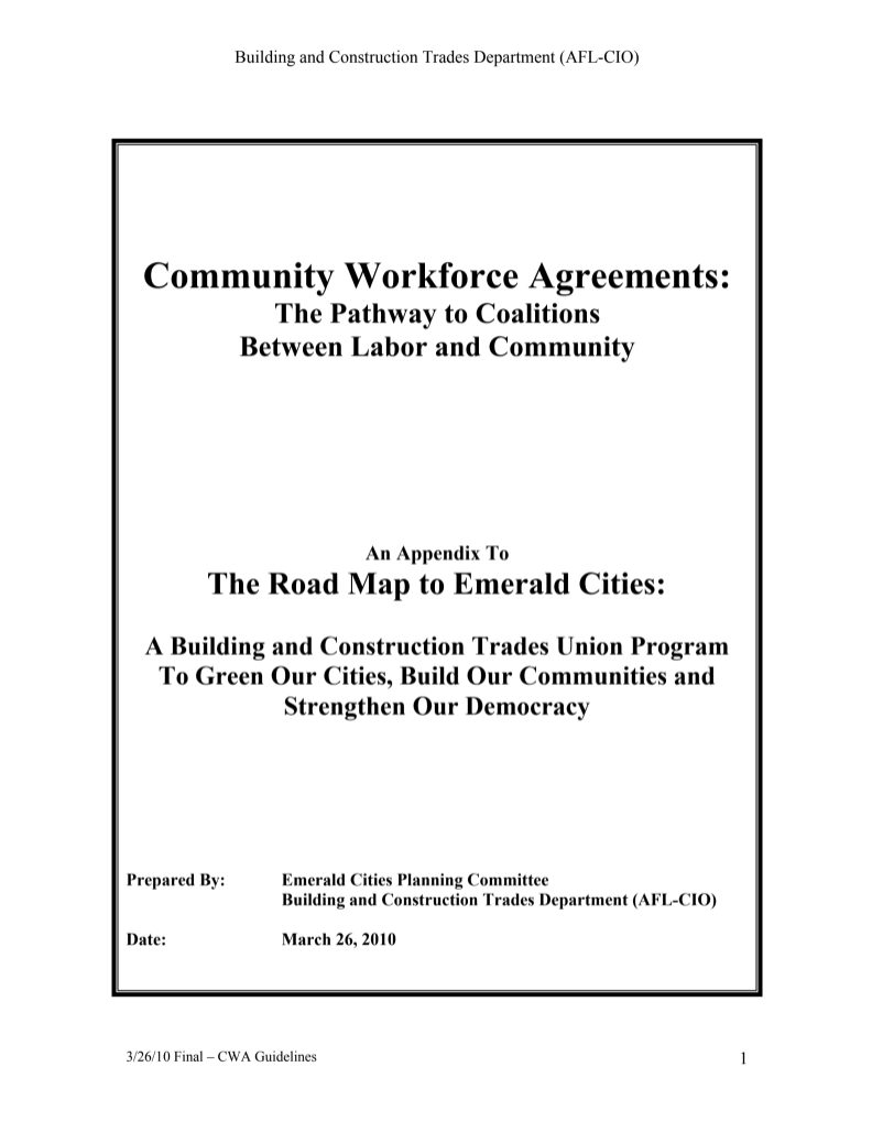 Community Workforce Agreement